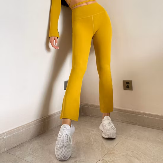 秋と冬のフィットネス服女性スリムフレアパンツしわスポーツブラヨガジャケットスポーツショーツ 4