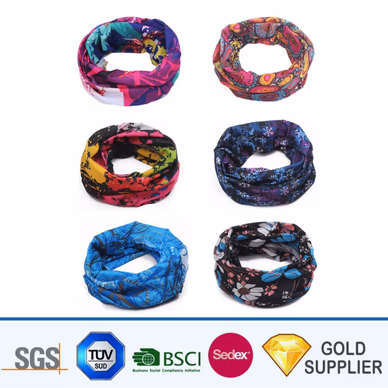 綿100% スクエアシームレスネックチューブマルチバンダナ